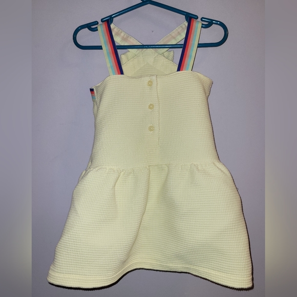 ⭐️ Janie and Jack Pale Yellow Waffle Weave Halter Dress W/ Bow - Picture 7 of 7
